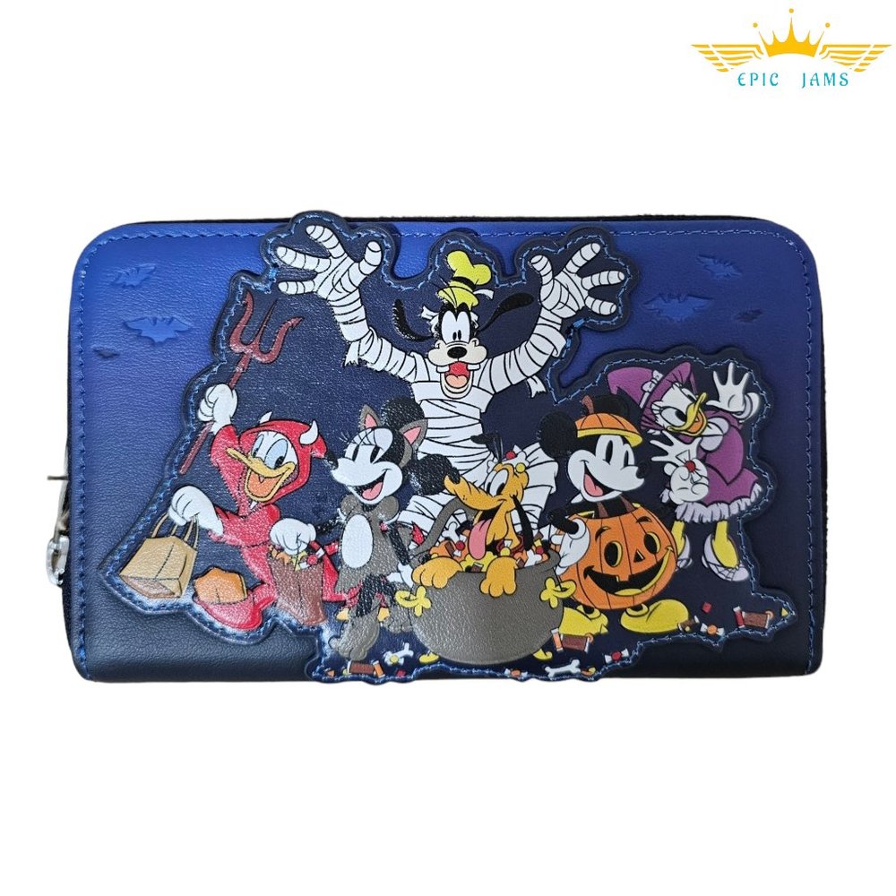 Loungefly Mickey and Friends Halloween Haunted House Zip Around Wallet - Picture 2 of 4